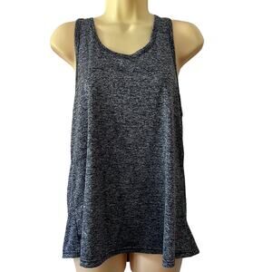 Simply Southern Size L Blue Marled Racer Back Tank Top Sporty Athletic